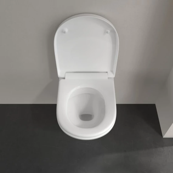 VILLEROY O.Novo perem nélküli fali WC, mély öblítésű, Soft-Close ülőkével, 490x360, Glossy White A.