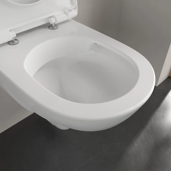 VILLEROY O.Novo perem nélküli fali WC, mély öblítésű, Soft-Close ülőkével, 490x360, Glossy White A.