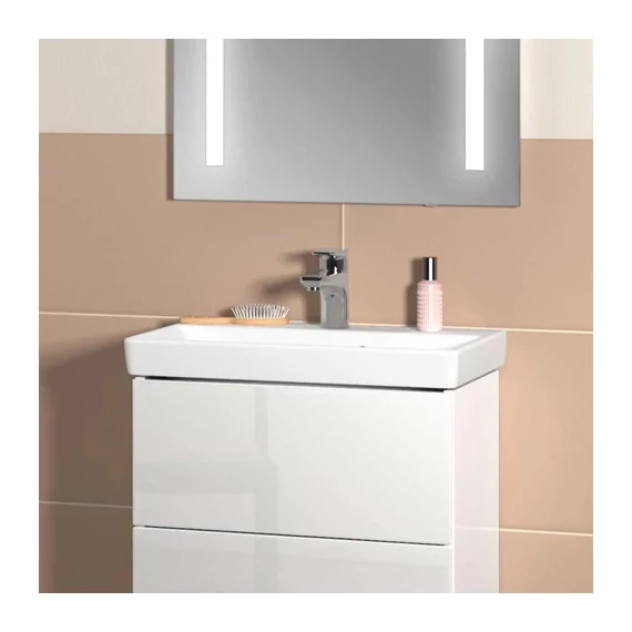 VILLEROY Avento szögletes mosdó 550x370, Glossy White Alpin
