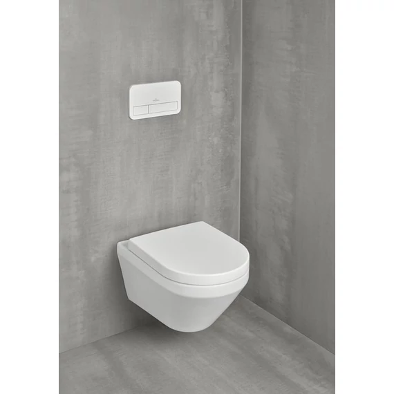 VILLEROY Architectura perem nélküli fali WC, mély öblítésű, Soft-Close ülőkével, 530x370, Glossy W.
