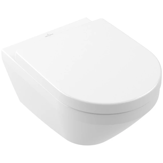 VILLEROY Architectura perem nélküli fali WC, mély öblítésű, Soft-Close ülőkével, 530x370, Glossy W.