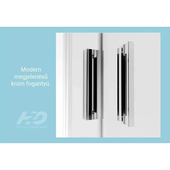H2O Comfort A 80 negyedköríves zuhanykabin tolóajtóval, átlátszó üveggel, króm színű kerettel 80x80