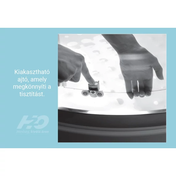 H2O Comfort A 80 negyedköríves zuhanykabin tolóajtóval, átlátszó üveggel, króm színű kerettel 80x80