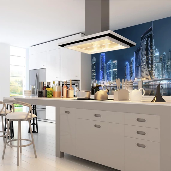 HB SPC/vinyl vízálló fali panel, Dubai Marina by Night (2605 x 934 mm)
