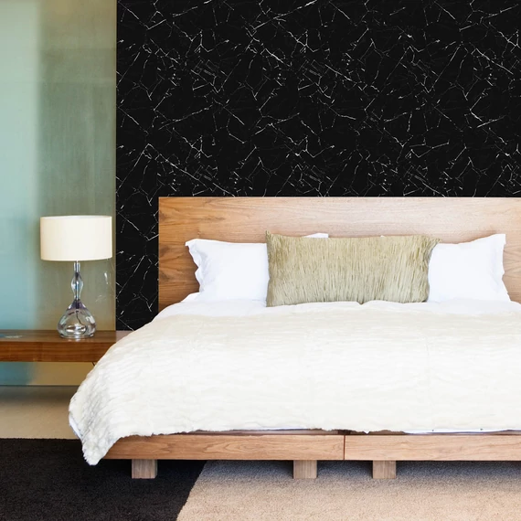 HB SPC/vinyl vízálló fali panel, Black Marble