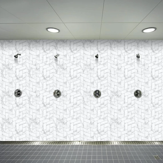 HB SPC/vinyl vízálló fali panel, Carrara Marble Tile