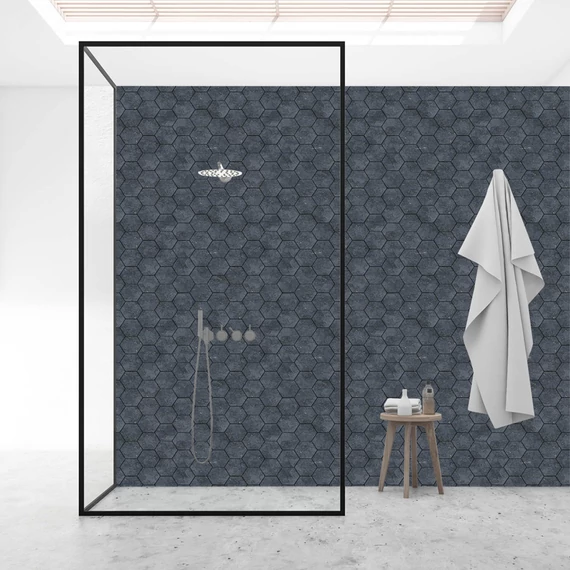 HB SPC/vinyl vízálló fali panel, Basalt Honeycomb Tile