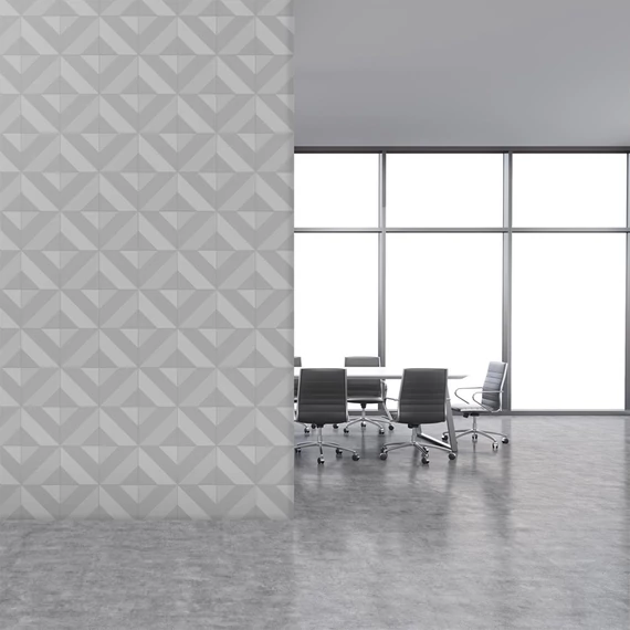 HB SPC/vinyl vízálló fali panel, Gray Faceted Tiles