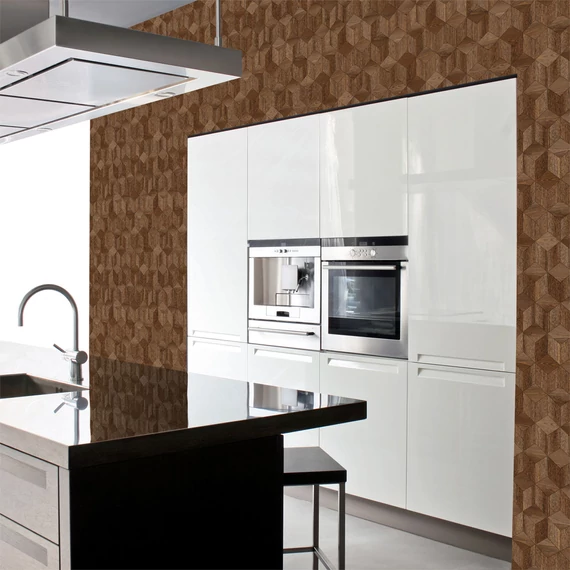 HB SPC/vinyl vízálló fali panel, Elm Wood Cubes