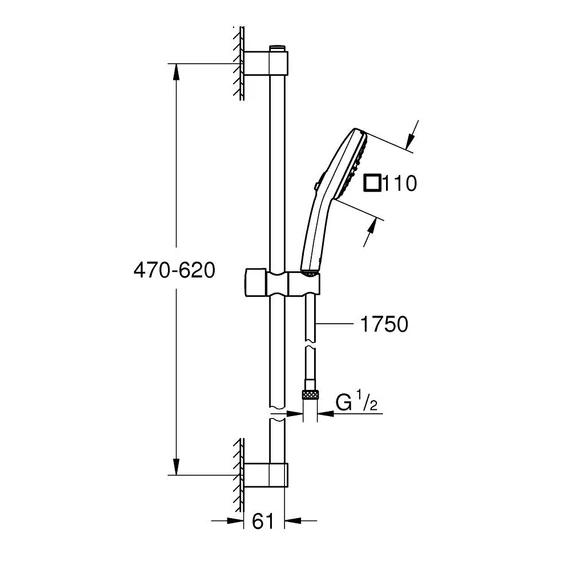 GROHE Tempesta Cube 110 rudas zuhanyszett 2 funkciós, Chrome