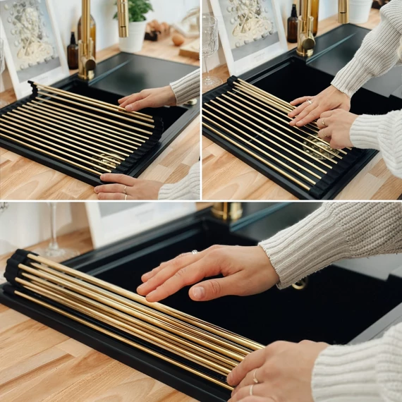 LUNART Edényszárító roll mat 360x320mm, PVD Gold
