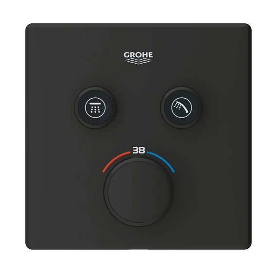 GROHE Grohtherm SmartControl termosztátos falsík alatti szögletes zuhanycsaptelep, Phantom Black