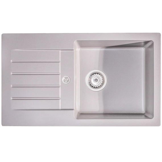 LUNART Lotti egymedencés gránit mosogató csepptálcával, Light Grey