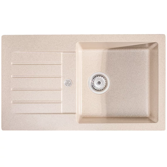 LUNART Lotti egymedencés gránit mosogató csepptálcával, Beige