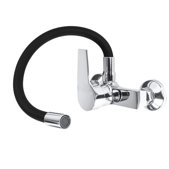 LUNART Pluto fali konyhai csaptelep, Black Chrome
