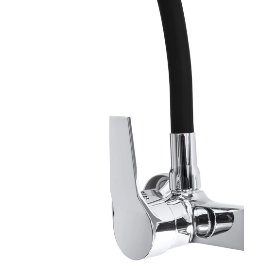 LUNART Pluto fali konyhai csaptelep, Black Chrome