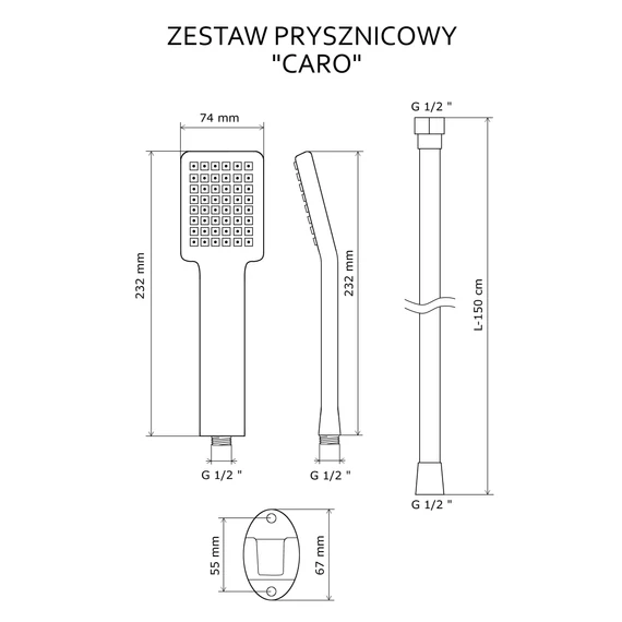 LUNART Love zuhanyszett, Matt Black MEGSZŰNT!
