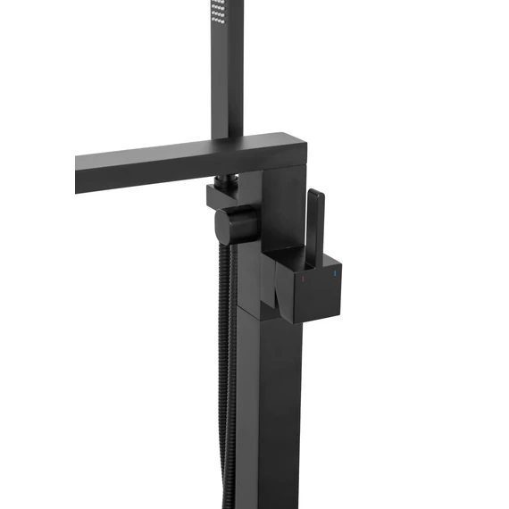 LUNART Freedom szabadon álló kád csaptelep zuhanyszettel, Matt Black
