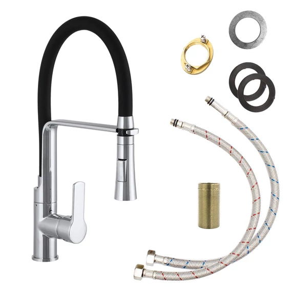 LUNART Lacy konyhai csaptelep, Black Chrome