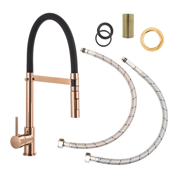 LUNART Gabor konyhai csaptelep, Black Rose Gold
