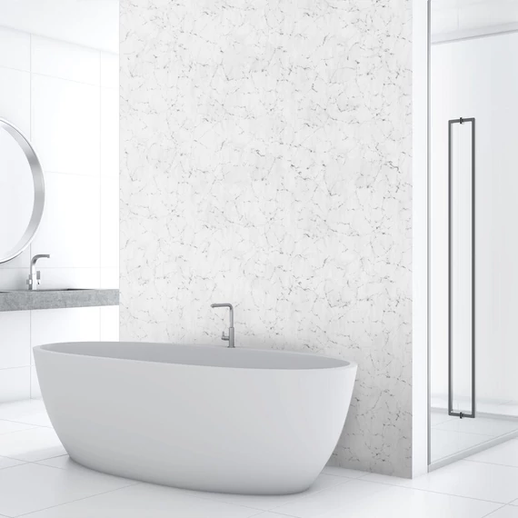 HDM SPC/vinyl vízálló fali panel, White Marble