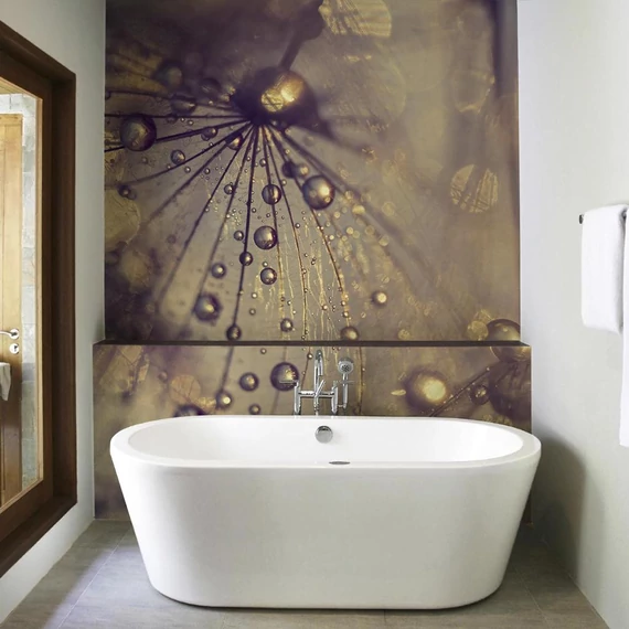 HDM SPC/vinyl vízálló fali panel, Dandelion with Golden Drops (2605 x 920 mm)