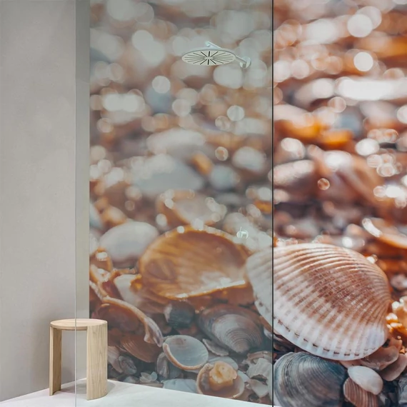 HDM SPC/vinyl vízálló fali panel, Shells on the Beach (2605 x 920 mm)