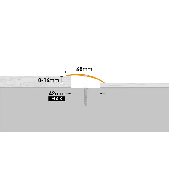 ARBITON PR4 szintkülönbséget áthidaló profil A1 ezüst 1,86 m