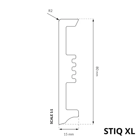 ARBITON STIQ XL Aveiro Oak, vízálló szegőléc STX810