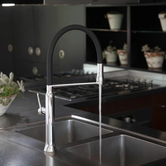 RamonSoler kihúzható konyhai csaptelep, Black Chrome