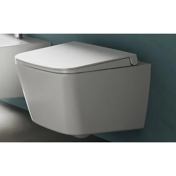 LUNART by DOLOMITE Valdo perem nélküli fali WC ülőkével, Matt White