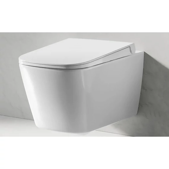 LUNART by DOLOMITE Valdo perem nélküli fali WC ülőkével, Matt White