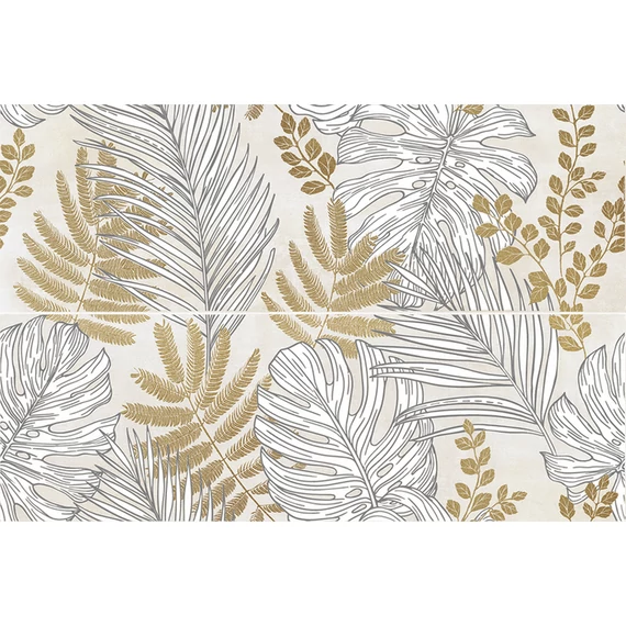 LUNART A Casa Inserto Frozen Leaves Ivory A+B csempe Nat./Ret. 25x75