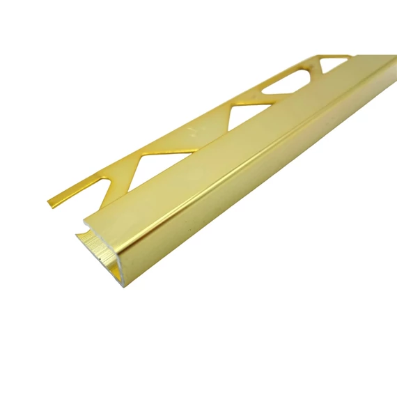 Szögletes, polírozott alumínium élprofil 2700x10mm, arany