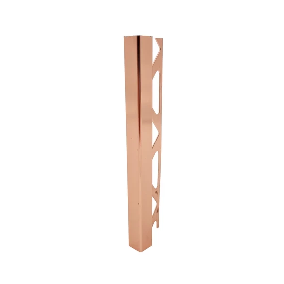 Szögletes, polírozott alumínium élprofil 2700x10mm, rose gold